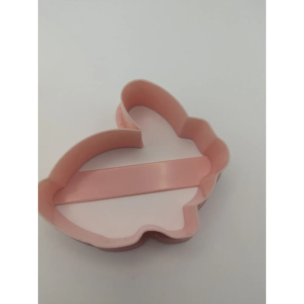 Vtg Fox Run‎ Easter Cookie Cutters Pink Bunny Yellow Chick Plastic Baking Tools
